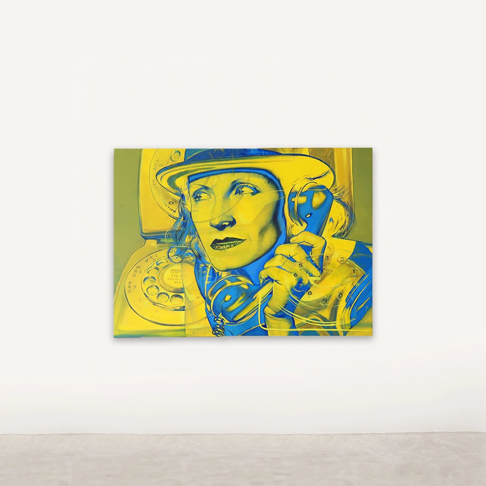3 Yellow Phone Call, 2023: Victor Rodriguez | Yaco Art Gallery